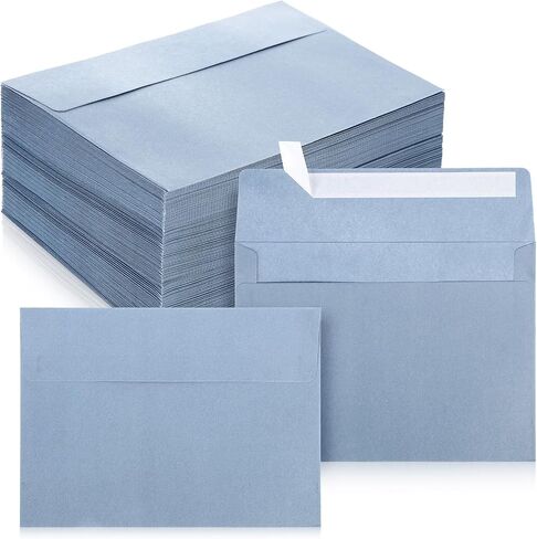 Ctosree 200 Pcs Dusty Blue Invitation Envelopes Peel Stick Seal 120 GSM Heavyweight Blue Invitation Envelopes for Greeting Cards Wedding Birthday (A7,5.25 x 7.25 Inch) in Saudi Arabia