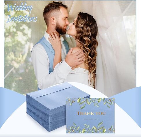 Ctosree 200 Pcs Dusty Blue Invitation Envelopes Peel Stick Seal 120 GSM Heavyweight Blue Invitation Envelopes for Greeting Cards Wedding Birthday (A7,5.25 x 7.25 Inch) in Saudi Arabia