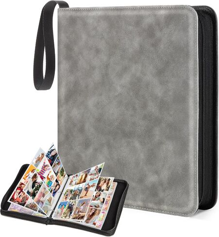 Trading Card Binder,440 Cards Collectible Trading Card Holder Case with 55 Sleeves, 4 Pocket for TCG Game Cards Collection Sports Trading Cards Collector Album (Pink milk bottle, 440 Pockets) in Saudi Arabia