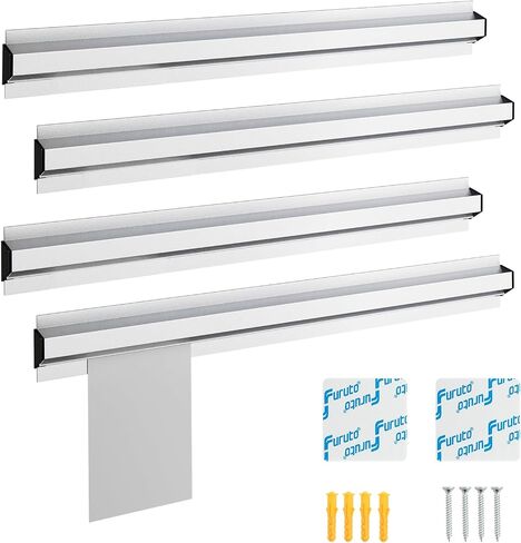 4 Pcs Ticket Holder for Restaurant,Magnetic Note and Paper Holder with Aluminum Slide Check Rack, 16/18/24" Ticket Rail for Restaurant Orders, Bill Display, Kitchen, Cafes, Bars (16 Inch) in Saudi Arabia