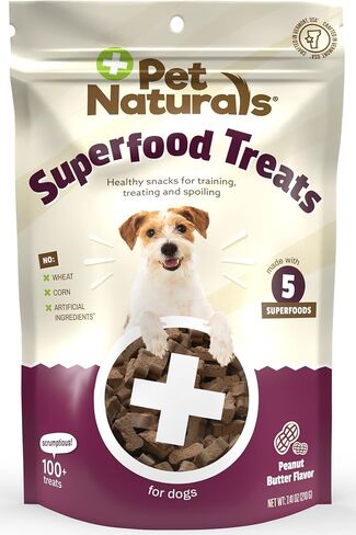 يعامل كلب Pet Naturals Superfood مع التوت الأزرق واللفت - لا الذرة ، القمح أو المكونات الاصطناعية - نكهة لحم الخنزير المقدد ، 100 مضغ (حزمة 1) in Kuwait