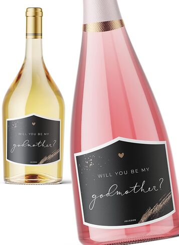 JoliCoon Will You be My Godfather Wine Label - Godparent Proposal Bottle Label in Saudi Arabia