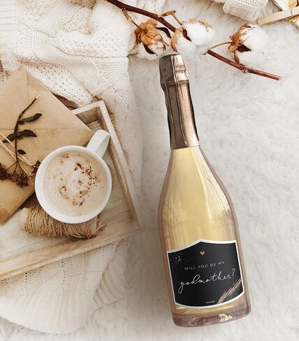 JoliCoon Will You be My Godfather Wine Label - Godparent Proposal Bottle Label in Saudi Arabia