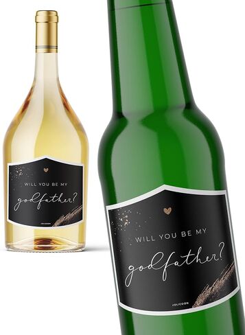 JoliCoon Will You be My Godfather Wine Label - Godparent Proposal Bottle Label in Saudi Arabia