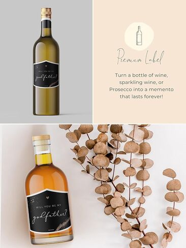 JoliCoon Will You be My Godfather Wine Label - Godparent Proposal Bottle Label in Saudi Arabia