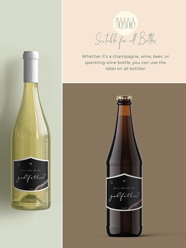 JoliCoon Will You be My Godfather Wine Label - Godparent Proposal Bottle Label in Saudi Arabia