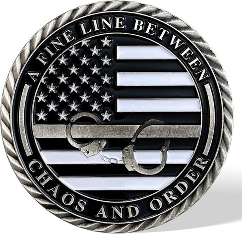 10Pcs Thin Gray Line Coin, Correctional Officer Silver Challenge Coins Honor Correctional Officers Gray Prison Police Coin Law Enforcement Appreciation Gifts in Kuwait