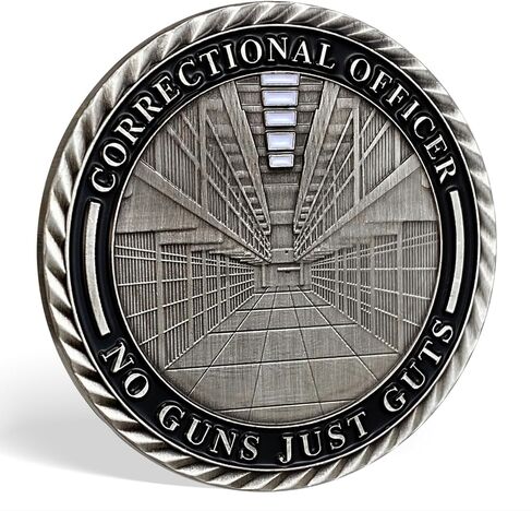 10Pcs Thin Gray Line Coin, Correctional Officer Silver Challenge Coins Honor Correctional Officers Gray Prison Police Coin Law Enforcement Appreciation Gifts in Kuwait