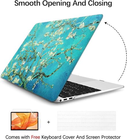 Compatible with MacBook Pro 13 inch Art Case Skin, 2022, 2021, 2020-2018 Release A1708 Plastic Watercolor Hard Shell with Keyboard Cover & Screen Protector (Wisteria by Claude Monet) in Saudi Arabia