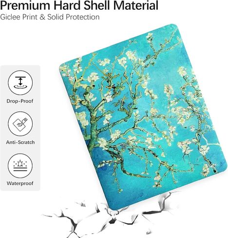 Compatible with MacBook Pro 13 inch Art Case Skin, 2022, 2021, 2020-2018 Release A1708 Plastic Watercolor Hard Shell with Keyboard Cover & Screen Protector (Wisteria by Claude Monet) in Saudi Arabia