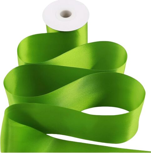 Solid Color Satin Ribbon 3 inch x 10 Yards Roll Kiwi Double Faced Satin Ribbon for Gift Wrapping Crafts Wedding Decoration, Wedding Invitation Card, Birthday Party Decoration in Saudi Arabia