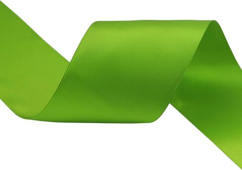 Solid Color Satin Ribbon 3 inch x 10 Yards Roll Kiwi Double Faced Satin Ribbon for Gift Wrapping Crafts Wedding Decoration, Wedding Invitation Card, Birthday Party Decoration in Saudi Arabia