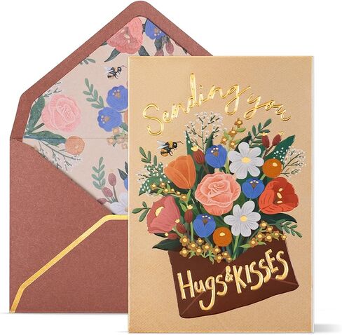 Prims & Flourish شكرًا لك بطاقات مع مظاريف ، وملاحظات شكر على مدار 24 مترًا ، وتصميمات زهرية من الذهب ، و 4 × 6 بوصات ، وفرقة في الداخل. in Kuwait