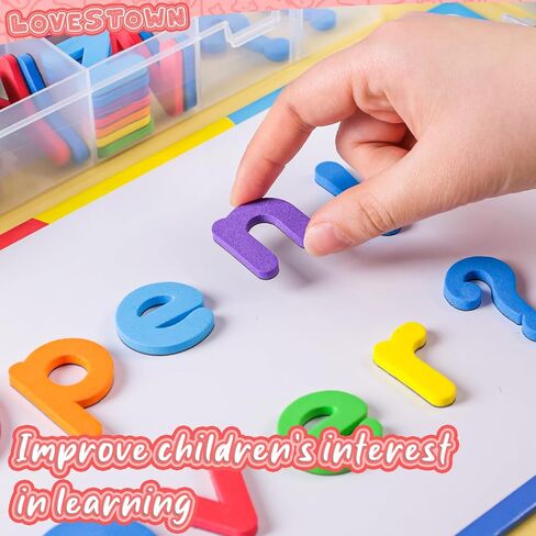 LOVESTOWN Magnetic Alphabet Letters Set, 234 Pieces, Double-Sided Board with Storage Box, Educational Learning Kit for Toddlers in Saudi Arabia