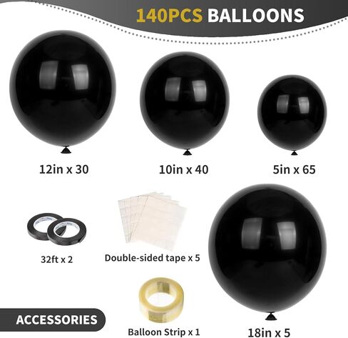 140pcs Metallic Gold Balloons Different Sizes 18 12 10 5 Inch Golden Latex Balloons Kit for Balloon Garland or Balloon Arch as Birthday Party Graduation Wedding Holiday New Year Decorations in Saudi Arabia