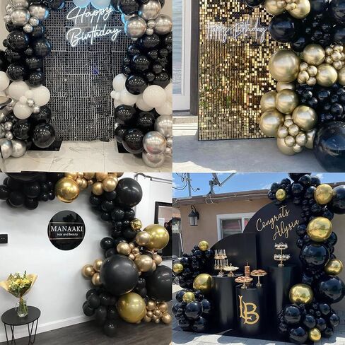 140pcs Metallic Gold Balloons Different Sizes 18 12 10 5 Inch Golden Latex Balloons Kit for Balloon Garland or Balloon Arch as Birthday Party Graduation Wedding Holiday New Year Decorations in Saudi Arabia