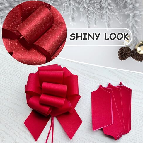Pull Bows, Red Bows for Gift Wrapping, Gift Bows, Gift Wrap Bows, Gift Wrapping Pull Bow for Wedding Birthday Anniversary Christmas Party Decoration, 5PCS in Saudi Arabia