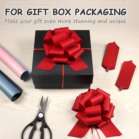 Pull Bows, Red Bows for Gift Wrapping, Gift Bows, Gift Wrap Bows, Gift Wrapping Pull Bow for Wedding Birthday Anniversary Christmas Party Decoration, 5PCS in Saudi Arabia