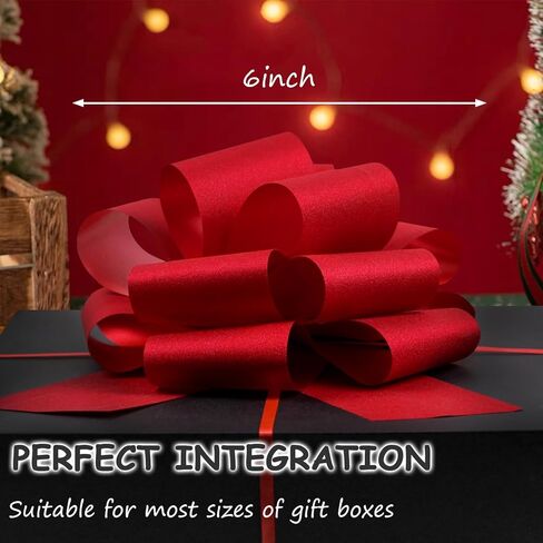 Pull Bows, Red Bows for Gift Wrapping, Gift Bows, Gift Wrap Bows, Gift Wrapping Pull Bow for Wedding Birthday Anniversary Christmas Party Decoration, 5PCS in Saudi Arabia