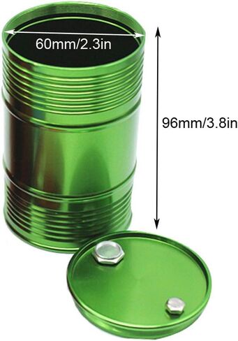 Metal 96mm/3.8in Oil Drum Fuel Tank Container for 1/10 D90 SCX10 Rock Crawler RC Car Decor Parts (Green) in Kuwait