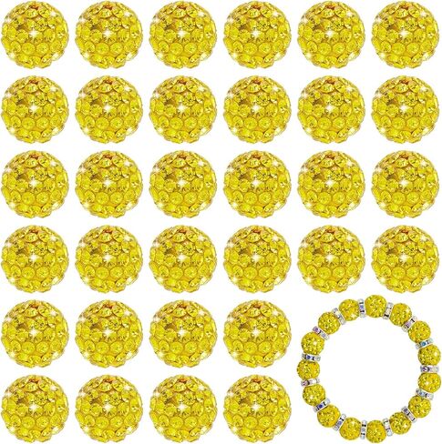 180pcs 10 ملم حبات الراين من طين لمجوهرات صنع حبات كرة الديسكو الصلبة الماس سباركلي ماس لتصنيع قرط القلادة (متعدد الألوان) in Kuwait