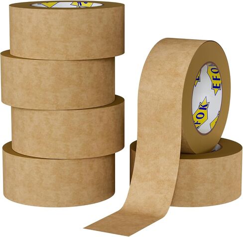 Brown Packing Tape 2 Inch Wide, Kraft Paper Brown Tape Gummed Tape for Packing Boxes, Cardboard Shipping Moving, 2 Rolls x 2 Inches X 55 Yards in Saudi Arabia