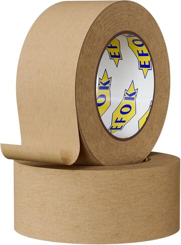Brown Packing Tape 2 Inch Wide, Kraft Paper Brown Tape Gummed Tape for Packing Boxes, Cardboard Shipping Moving, 2 Rolls x 2 Inches X 55 Yards in Saudi Arabia