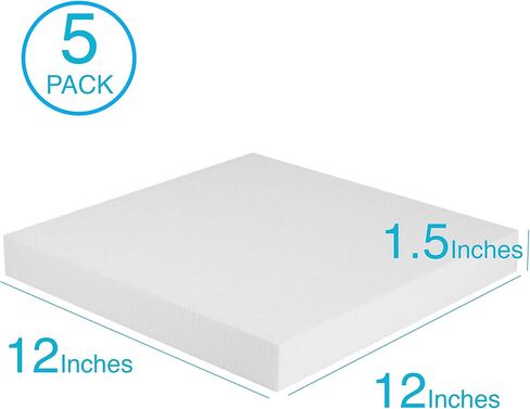 لوحات رغوة Silverlake Professional Craft - الرغوة الصلبة الأمريكية الصنع - 5 حزم 12x12x1.5 EPS أوراق للديوراما والموديلات والمشاريع الفنية in Kuwait