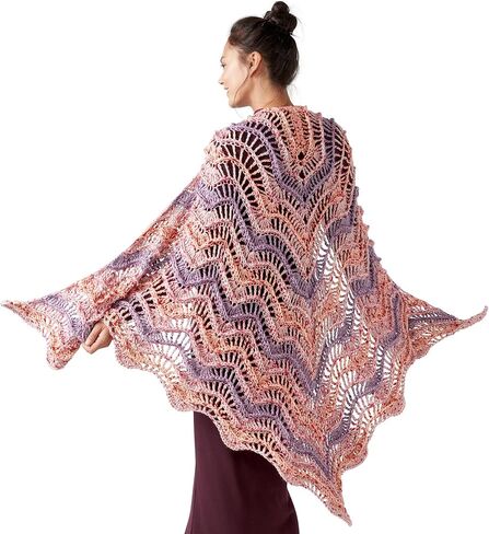 Caron Simple Soft Speckle Yarn - 3 حزمة مع بطاقات أنماط بالألوان (أحمر الشفاه) in Kuwait