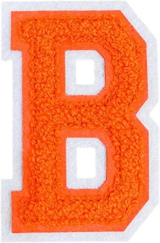 1 PCS 4.0" Orange Chenille Letter Patch, Iron on Patches for Hats Clothes Bags Backpacks Jeans Hoodies Jackets, Initial Patches Large Varsity Letter. (Letter D) in Kuwait