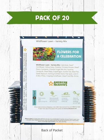 American Meadows Wildflower Seed Packets Fairy Garden Party Favors for Guests (Pack of 20) - Wildflower Seed Mix, Plant Year-Round, Great Gift for Hostesses, Showers, Weddings, Thank You in Saudi Arabia