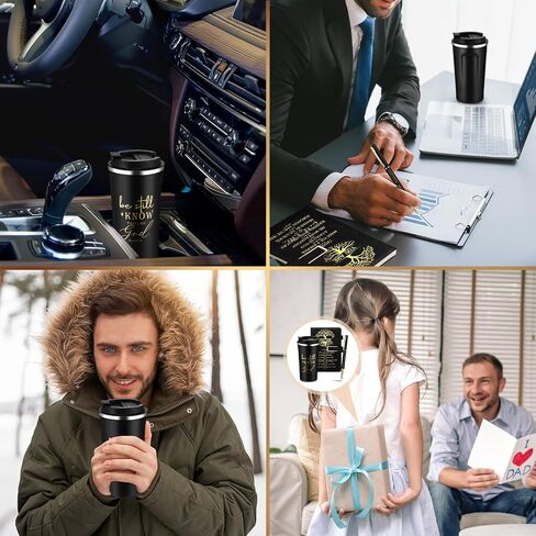 Pickmesh 3 PCS هدية مسيحية للرجال Man of God Gift Bible Verse A5 Leather Journal with Ballpoint Pen 17 Oz Stainsal Steel Tumbler Easter Gift for Boath’s Pastor Church (Black) in Kuwait
