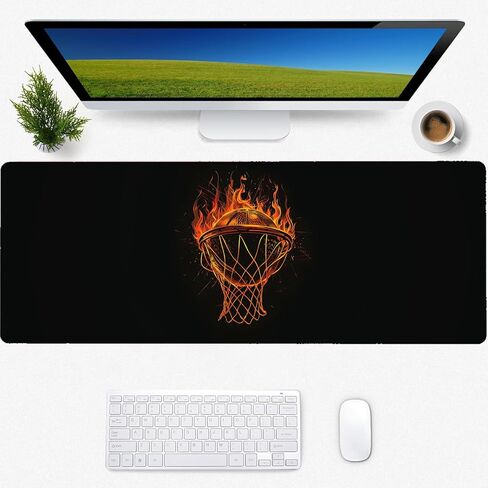 Chicken Nugget Gaming Mouse Pad, Desk Mat, Non-Slip Rubber Base Cool Aesthetic MousePads for Computer Laptop Keyboard Office School Home Desktop Accessories Decor 31.5" x 11.8" in Saudi Arabia