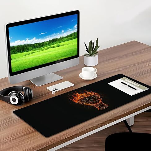 Chicken Nugget Gaming Mouse Pad, Desk Mat, Non-Slip Rubber Base Cool Aesthetic MousePads for Computer Laptop Keyboard Office School Home Desktop Accessories Decor 31.5" x 11.8" in Saudi Arabia