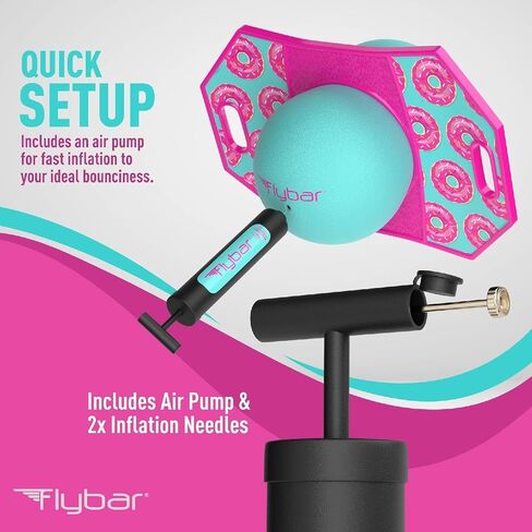 Flybar Pogo Trick Ball for Kids, Trick Bounce Board for Boys and Girls Ages 6+, Up to 160 lbs, Includes Pump, Easy to Carry Handle, Durable Plastic Deck Indoor, Outdoor Toy Pogo Jumper (Donut) in Saudi Arabia