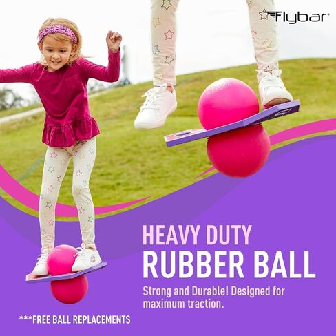 Flybar Pogo Trick Ball for Kids, Trick Bounce Board for Boys and Girls Ages 6+, Up to 160 lbs, Includes Pump, Easy to Carry Handle, Durable Plastic Deck Indoor, Outdoor Toy Pogo Jumper (Donut) in Saudi Arabia