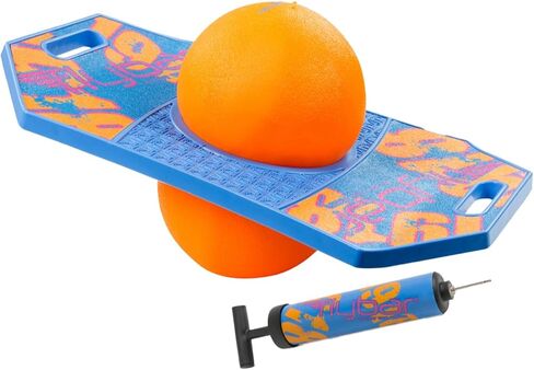 Flybar Pogo Trick Ball for Kids, Trick Bounce Board for Boys and Girls Ages 6+, Up to 160 lbs, Includes Pump, Easy to Carry Handle, Durable Plastic Deck Indoor, Outdoor Toy Pogo Jumper (Donut) in Saudi Arabia