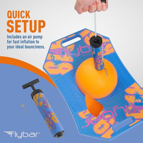 Flybar Pogo Trick Ball for Kids, Trick Bounce Board for Boys and Girls Ages 6+, Up to 160 lbs, Includes Pump, Easy to Carry Handle, Durable Plastic Deck Indoor, Outdoor Toy Pogo Jumper (Donut) in Saudi Arabia