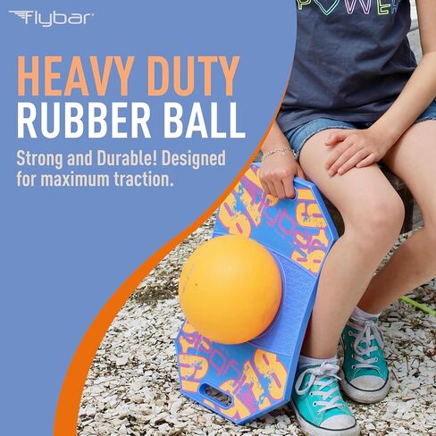 Flybar Pogo Trick Ball for Kids, Trick Bounce Board for Boys and Girls Ages 6+, Up to 160 lbs, Includes Pump, Easy to Carry Handle, Durable Plastic Deck Indoor, Outdoor Toy Pogo Jumper (Donut) in Saudi Arabia