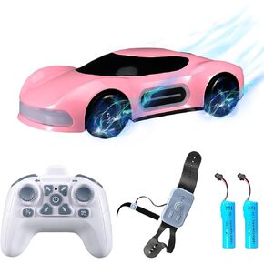 Remote Control Car, Gesture Sensing RC Sunt,360° Rotating Side Hobby Drift RC Car with Cool Light Spray and Music,Toy Cars for Kids,Birthday Gifts for Boys Girls 6-12. (Pink)