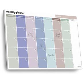 Monthly Planner –100gsm Paper, 52 Tear-off Sheets - A4 Size Undated Calendar and Scheduler - Colour Coded Days, and Notes Area - Perfect for Home and Work