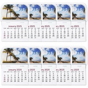 10 Pcs 2025 Mini Stick on Calendar, 2 in 1 Sticky Small Wall Adhesive Stick Car Calendar 2025 Monthly Business Cards Office Auto Truck Laptop Fridge Home Office