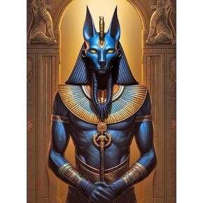 Diamond Art Painting Egyptian God Anubis Egypt Gods of Egypt Mythology Kit for Adults Diamond Art Painting by Number Kits Gem Art Wall Home Decor(Canvas 11.8 x15.8inch)