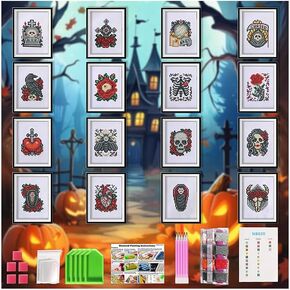vidonio 10pcs Diamond Painting Kits,5D DIY Round Full Drill Diamond Painting Art Set of Famous Art Work Diamond Art Kits for Adults Beginners,Classical Art Diamond Kits for Home Wall Decor Gift