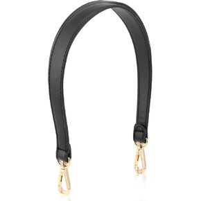 Black Leather Purse Strap 19inch Shoulder Strap for Handbags with Swivel Lobster Buckles, Wide 1inch Purse Strap Handles Replacement Small Bag Chain for Handbags Purse Shoulder Bag Making Supplies