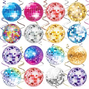 Disco Party Decorations, Kaluofan 39PCS Disco Ball Party Decorations, 70s Decor Disco Ball Decor Ceiling Decorations Hanging, Dance Party Decorations for 70s 80s Birthday Retro Disco Garland Party