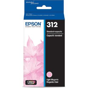 EPSON 312 Claria Photo HD Ink Standard Capacity Light Magenta Cartridge (T312620-S) Works with Expression Photo XP-8500, XP-8600, XP-8700, XP-15000