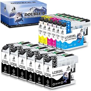 DOUBLE D LC203XL Compatible Ink Cartridge Replacement for LC203 LC203XL LC201 LC201XL for MFC-J480DW MFC-J880DW J485DW J460DW J680DW J885DW J4420DW J4620DW (6BK/3C/3M/3Y, 15 Pack)