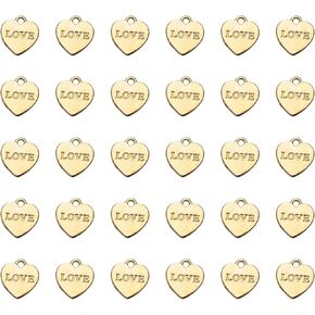 30 Pcs Heart Shape Love Charms with Hooks Metal Cute Pendants for Jewelry Making Kits Necklace Bracelets Crafting DIY Scrapbooking Earring Keyring Christmas Thanksgiving Valentine’s Day