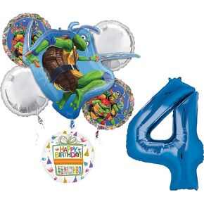 TMNT Theme 4th Birthday Party Supplies Ninja Turtle Mayhem Balloon Bouquet Decorations